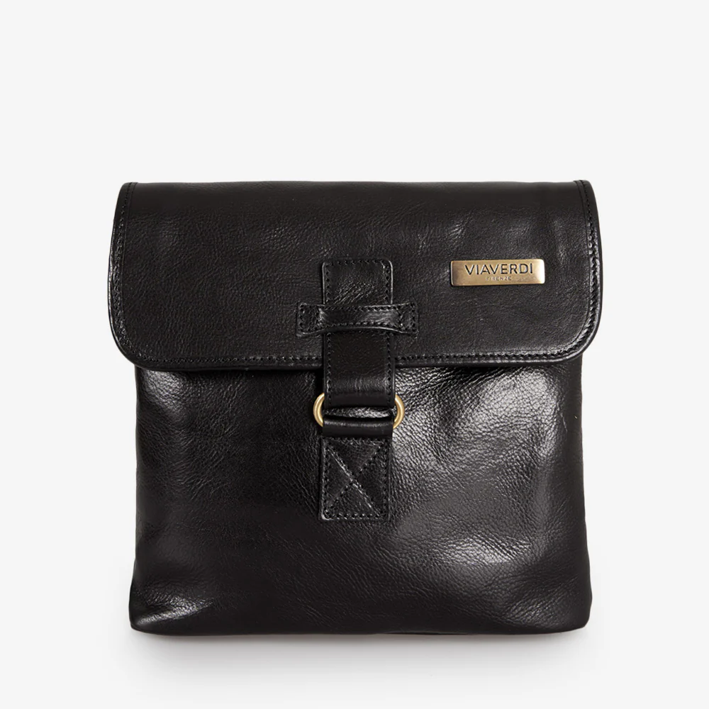 Borsello in Pelle Nera VIAVERDI Made in Italy